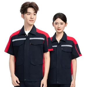 Summer Durable Moisture Wicking Sweat Removing Men’s Workwear for Auto Repair Electricians Construction Sanitation