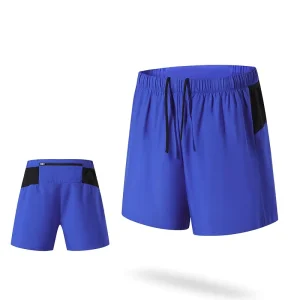 Summer Exercise Shorts Men’s Quick drying Fitness Shorts Anti exposure Double Layer Track and Field Marathon Running Shorts Men