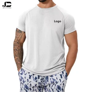 Summer Fast Dry Men’s Sports American Muscle Training Fitness Round Neck Solid Color Short Sleeve Football Running T Shirt