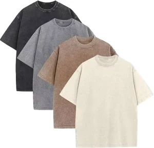 Summer High Quality Custom Logo 100% Cotton Men’s Acid Washed T Shirt Heavyweight Oversized Vintage Blank Plain Tshirt for Men