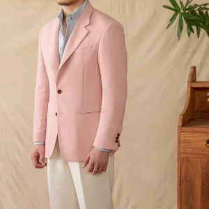 Summer Linen Blend Half Lined Blazer Single Breasted Casual Breathable Slim Fit Sport Men’s Blazer