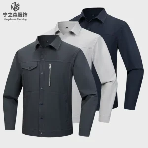 Summer Long Sleeve Men’s Quick-drying Work Clothes Suit Reflective Wear-resistant for Office Workshop Use