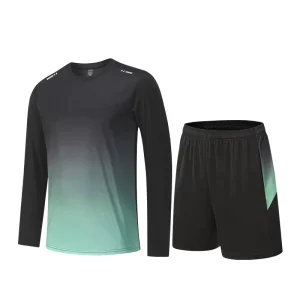 Summer Long Sleeve and Shorts Sports Breathable Lightweight 100% Polyester Man Set