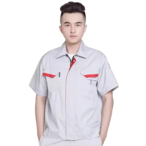 Summer Men’s Anti Static Polyester Work Suit for Factory Workshop Labor Protection New Energy Power Engineering Clothes Chen