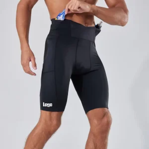 Summer Men’s Marathon Fitness Active Bottoms Quick Dry Tights 5 inch Compression Leggings Workout Custom Cycling Running Shorts