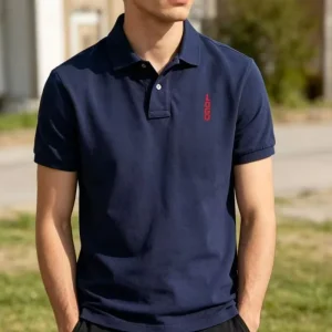 Summer Men’s Solid Ice Silk Quick Dry Stretch Half Zip Sports Casual Stand Up Collar Short Sleeve Loose Fit