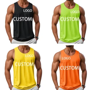 Summer Men’s Sports Vest Breathable Quick Dry Fitness Training Singlet Suit Outdoor Running Shoulder Mesh Men’s Tank Tops