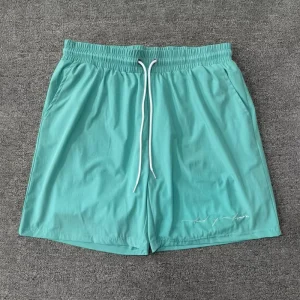 Summer Men’s Swim Trunks Custom Logo Board Shorts Mesh Lining Solid Print Beachwear Customizable Swim Shorts