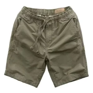 Summer New Men’s Shorts Casual Home Shorts Breathable Sturdy Wear Loose Drawstring Solid Color Shorts