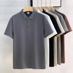 Summer New Men’s Solid Color Breathable Polo Shirt Business Casual Short Sleeve T-shirt Supports Customized Printed Logo