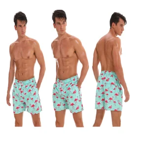 Summer Sporty Men’s Swim Shorts 100% Polyester Elastic Waist Eco-Friendly Quick Dry Beach Board Sports Swimsuits & Clothes