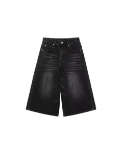 Summer Straight Casual Breathable Men’s Custom Design Dark Denim Jeans Shorts Jorts