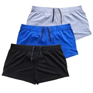 Summer Swimwear Men’s Elastic Waist Mid Boxer Shorts Swim Trunks Beach Shorts 100% Cotton Quick Dry Breathable
