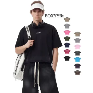 Summer T shirt Fashion Streetwear Men’s Acid Wash Boxyfit t shirt 100% Cotton Custom Service