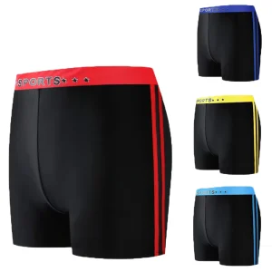 Swimming Trunks for Men Anti embarrassment Shorts Plus Fat Plus Striped Loose Beach Trunks