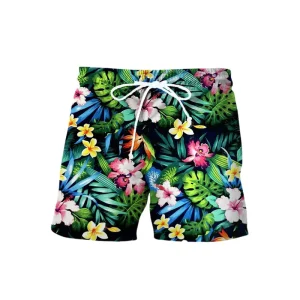 Swimwear Men’s Swimsuits Classic Fit Colorful Quick Dry Casual Beach Short Waterproof Men’s Floral Swimming Trunks