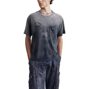 T Shirts Manufacture Custom Men’s T Shirt Vintage Heavy 100% Cotton Tee Sun Faded Boxy Cropped Distressed Printed Shirts