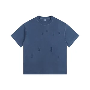 T Shirts for Men Plain Acid Wash Distressed Vintage Heavyweight Drop Shoulder Men’s Summer Tees Plus Size