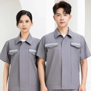 TN6616 Short Sleeve Workwear Set Men Safety Work Uniform Two Piece Set Breathable Work Clothes for Summer