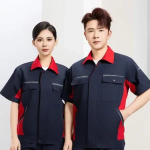 TN6622 Men’s Short-Sleeved Work Uniforms for Summer Customizable Logo with Reflective Accents Breathable Summer Work Wear