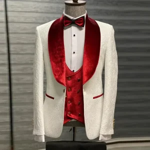 Tailor-made Men’s Slim Formal White Jacket for Wedding