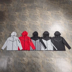 Tech Printing Logo High Quality Sport Gym Heavyweight Cotton Tech Fleece Full Zip up Hoodie and Sweatspants for Running
