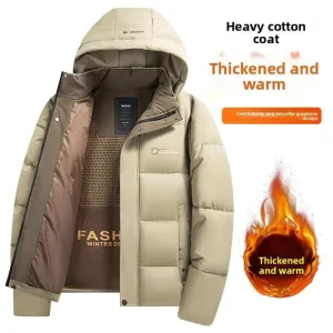 Technological Warmth Business and Leisure Winter Jacket Men’s Graphene Thick Hooded Down Jacket