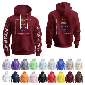 Thickened Heavy Men’s Hooded Sweatshirt Trendy Solid Color Terry Hoodie Plus Size Drop Shoulder Men Custom Hoodie