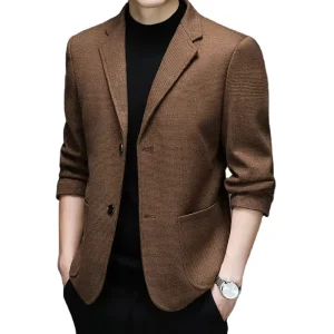 Top Grade Elegant Men’s Fashion Brand Blazer Casual Suit Jacket Solid Casual Male Blazers