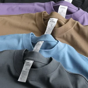 Top Ranking Plain Heavy Cotton 250 280 320g Tshirt Men Custom Print logo Mock Neck Blank t Shirt Oversize Men’s T shirt for Men