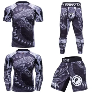 Top Selling Outdoor Sport Gym Fitness Men Gym Shorts Shirts 4 Pieces Sets Running Sportswear Men’s Sportsuit Clothing Sets
