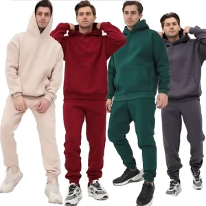 Tracksuits Manufacturer Unisex 100% Polyester Cotton Training Sweatsuits Custom Logo Men Fleece Hoodies