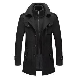 Trench Coat Overcoat Men’s Winter Thin Coat Men Long Winter Coats New Slim Lapel Autumn 100% Polyester Jackets