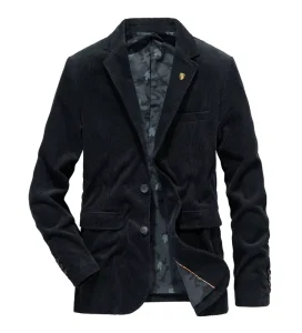 Trending Winter Men Casual Outwear Suit Slim Fit Jackets and Coats Corduroy Blazer