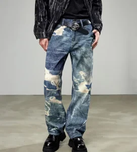 Trendy Men’s Jeans Loose Unique Design with Street Style Appeal