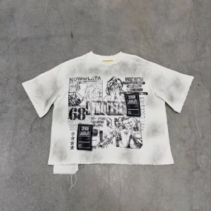 Tshirt Manufacturer Custom Men’s T-shirt Vintage Tee O Neck Heavyweight 100% Cotton Dtg Print Boxy Cropped Graphic T Shirt Men