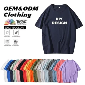 Tshirt Supplier Men’s 100% Cotton Premium Fabric Tee Custom DTG Printed Best Quality Oversized Blank T Shirts