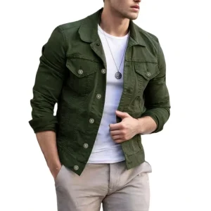 Turn Down Collar Button up Men’s Casual Suit Fashion Jackets