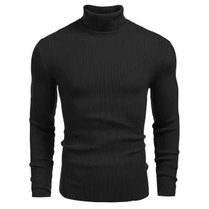 Turtleneck Sweaters Multi color Slim Long Sleeve Knitwear for Men
