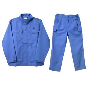UP1001 Custom Logo Fireproof Anti Static Level D Safety Workwear Suit for Factory Workshop Use Modacrylic Material Men’s