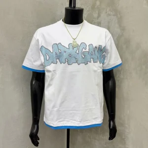 US Free Tax Oversized 250 Gsm Men’s Cotton Vintage t Shirt Graphic Rhinestone Tshirt Custom Streetwear T shirt