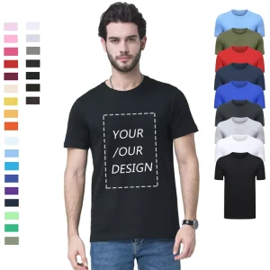 USA High Quality 100% Cotton Large and Tall Unisex Graphic T Shirts Custom Logo Printed Men’s Plus Size Tees