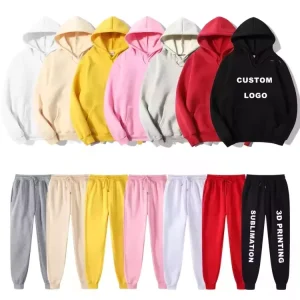 USA Size Sweatsuit Custom Screen Print Pullover Hoodie 2 Piece Jogger Set Men’s Tracksuits