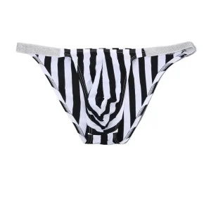 Underwear Men’s Swimwear Sexy Bikini Solid Swimming Briefs Hook and Loop Fasteners