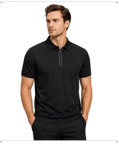 Uniforms Dry Fit Polo Shirts Sport Mens Zip Polo T-Shirt Plain Golf Polo for Men