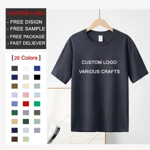 Unisex 230g 100% Pure Cotton Custom T Shirt Blank Tee Short Sleeve O Neck Streetwear Silk Screen Printed Bulk