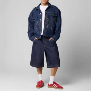 Unisex Classic 14oz Indigo 100% Cotton Wash Denim Trucker Jacket Breathable Spring Casual Men’s Button