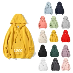 Unisex Customizable Logo Printed Oversized Hoodie Sweatshirt Yellow
