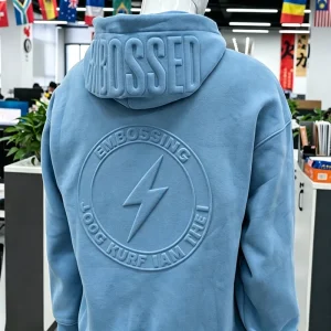 Unisex Heavyweight Fleece Oversized 3D Embossed Hoodie with Custom Logo Streetwear Essential Pullover Hoodie for Men