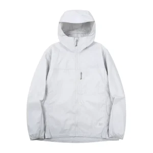 Unisex Lightweight Outdoor Soft Shell Hooded Jacket Zipper Water-Resistant Windproof UV-Protected Stand Collar Breathable Design